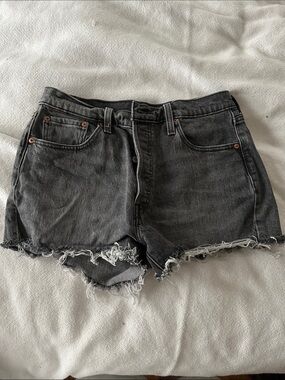 Levi’s high rise button fly denim cutoff shorts